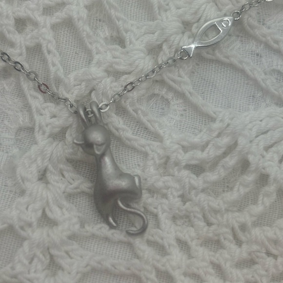 Jewelry - Italian 925  Silver Cat Pendant Necklace